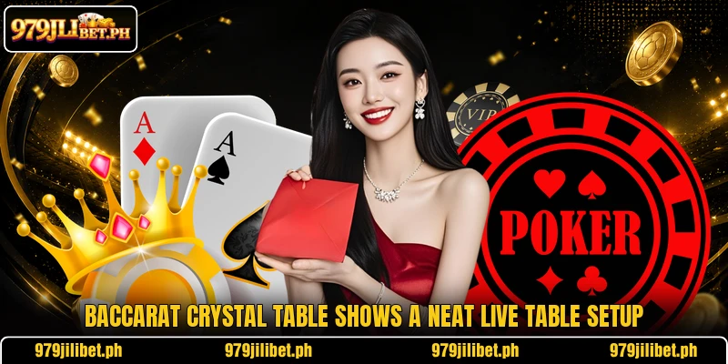 Baccarat Crystal Table shows a neat live table setup
