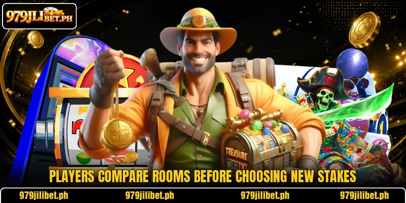 Players compare rooms before choosing new stakes