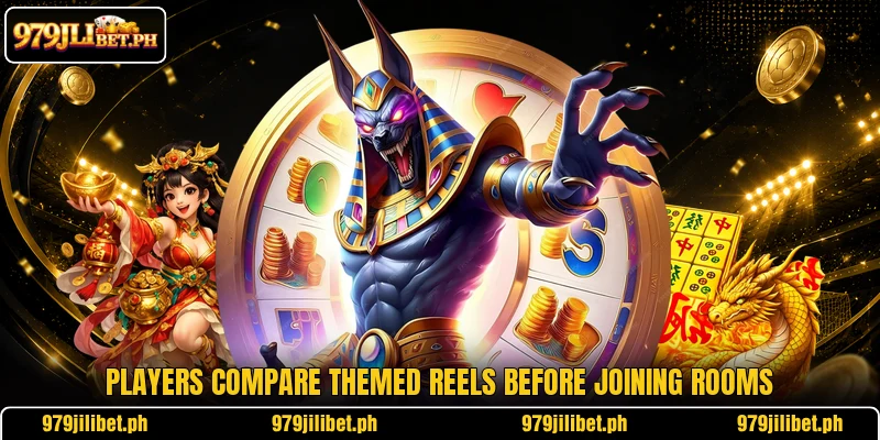 Players compare themed reels before joining rooms Players compare themed reels before joining rooms