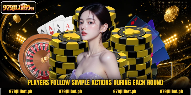 Players follow simple actions during each round Players follow simple actions during each round