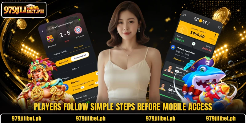 Players follow simple steps before mobile access