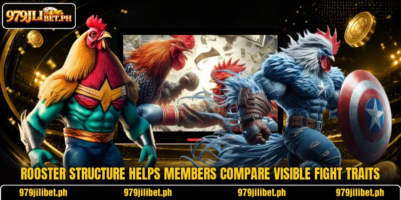 Rooster structure helps members compare visible fight traits Rooster structure helps members compare visible fight traits