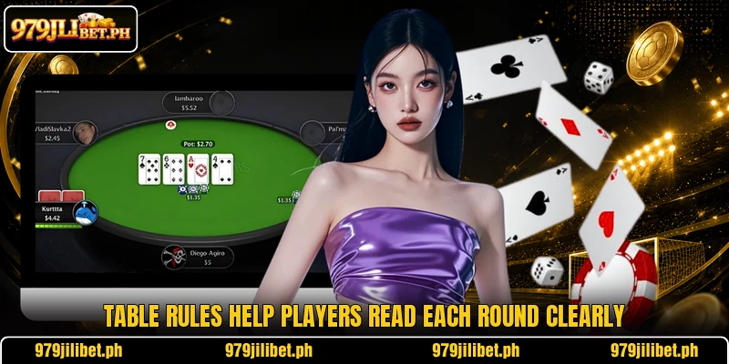 Table rules help players read each round clearly Table rules help players read each round clearly